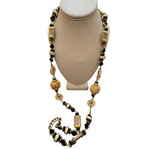 Vintage New VRBA Glass Bone? And Chain Necklace (A8720)